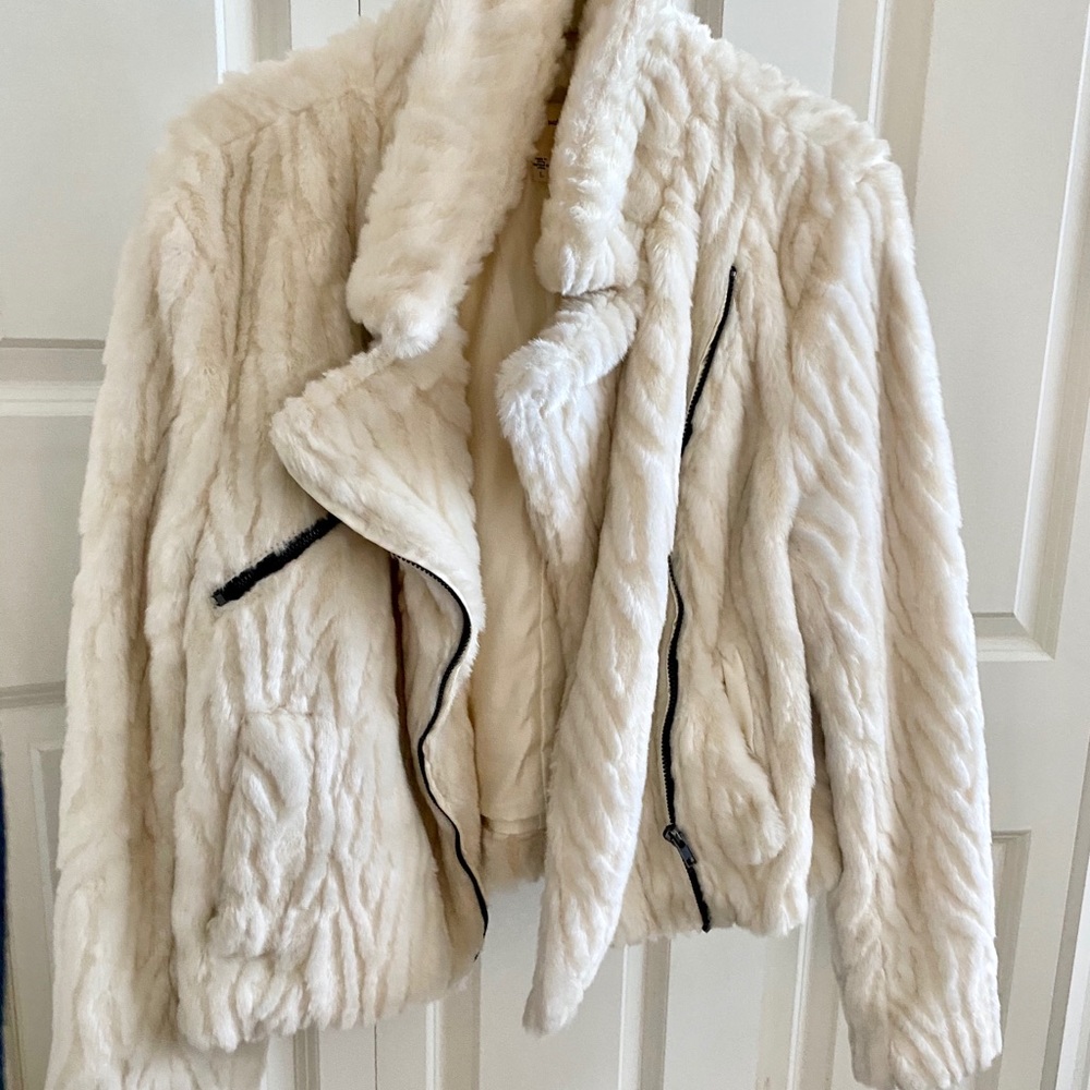 White Faux Fur Urban Outfitters Coat